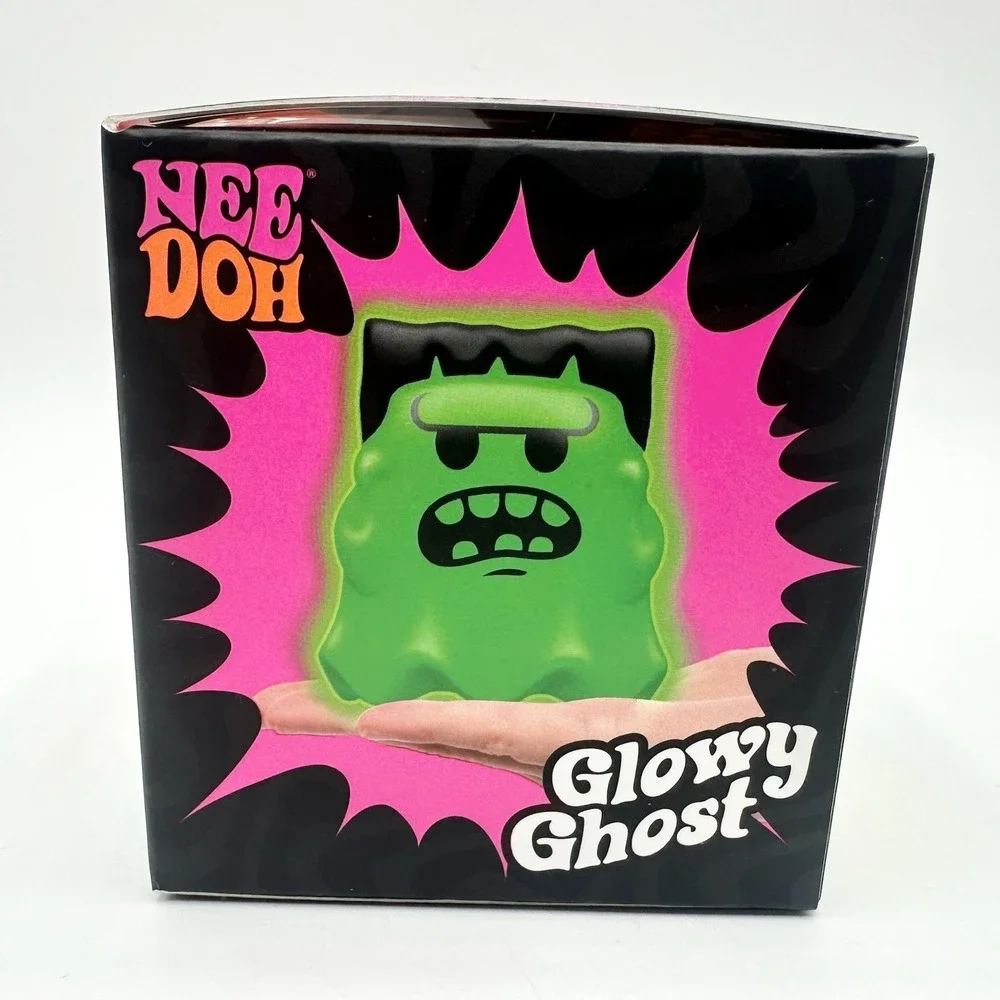New Sealed NeeDoh Glowy Ghost Orange Halloween Glow In The Dark Schylling